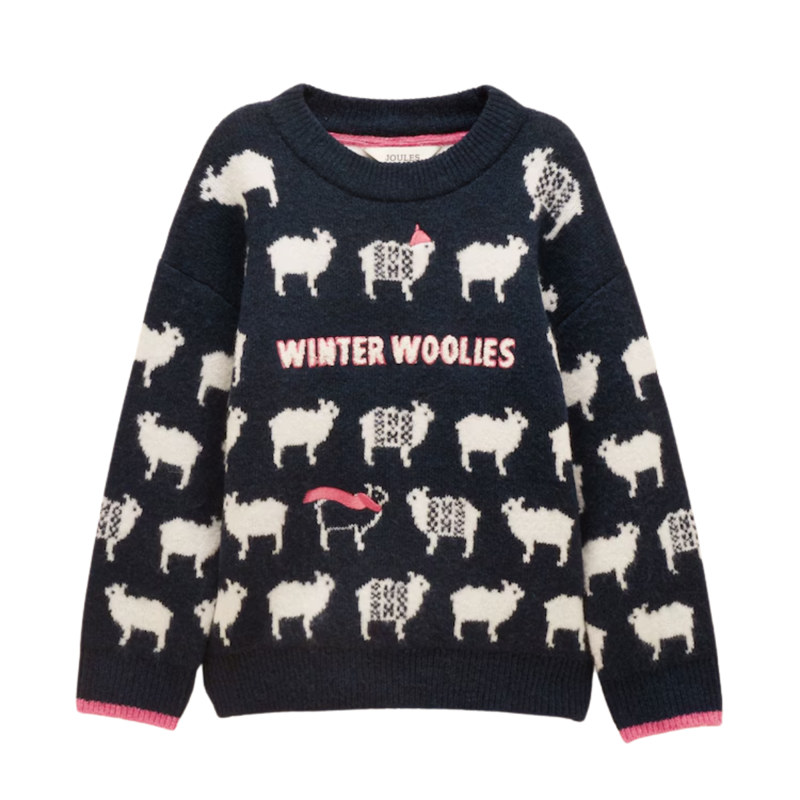Joules Girls' Crew Jumper - Navy