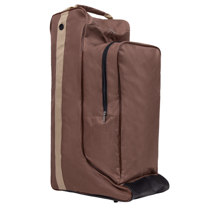 QHP Combi boots-helmet bag - Brown/Beige