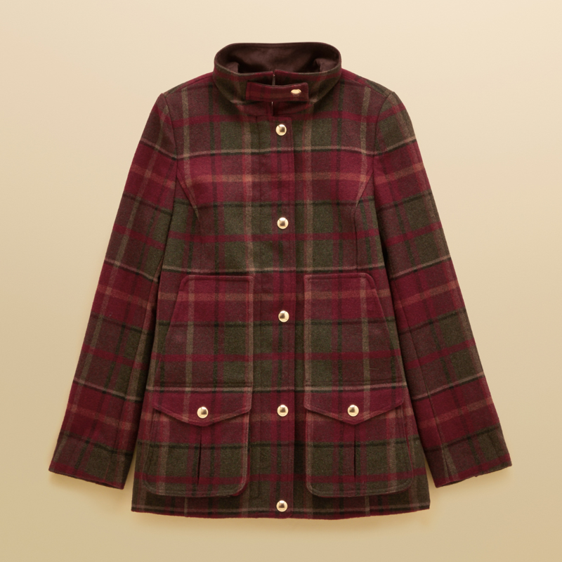 Joules Ladies Classic Fieldcoat - Red Check-4