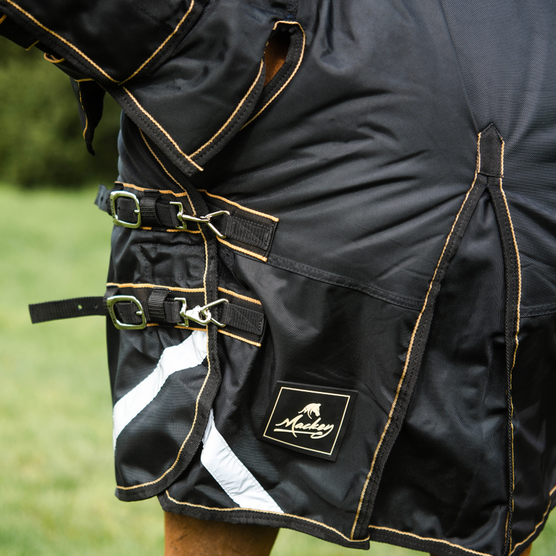 Mackey Lugnaquilla Half Neck Heavyweight Turnout Rug - Black/Gold-3