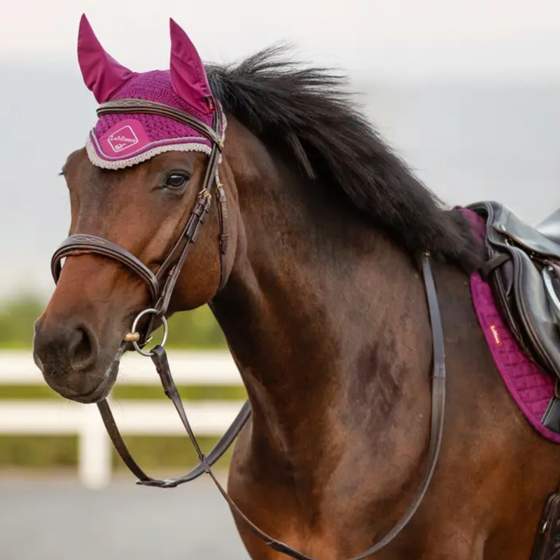 LeMieux Classic Lycra Fly Hood - Plum-1