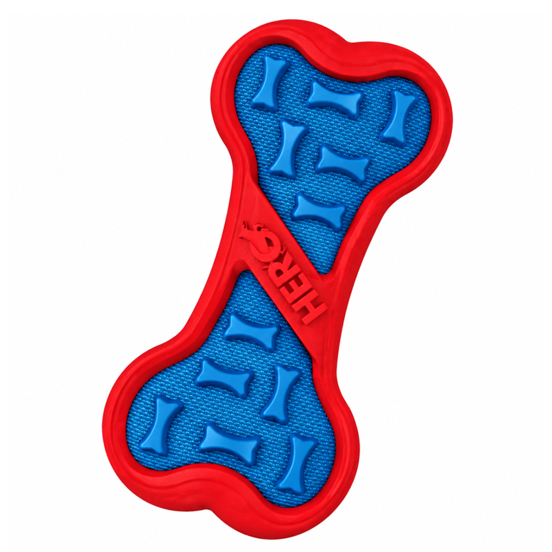 Rosewood Outer Armor Small Bone Dog Toy - Blue/Red