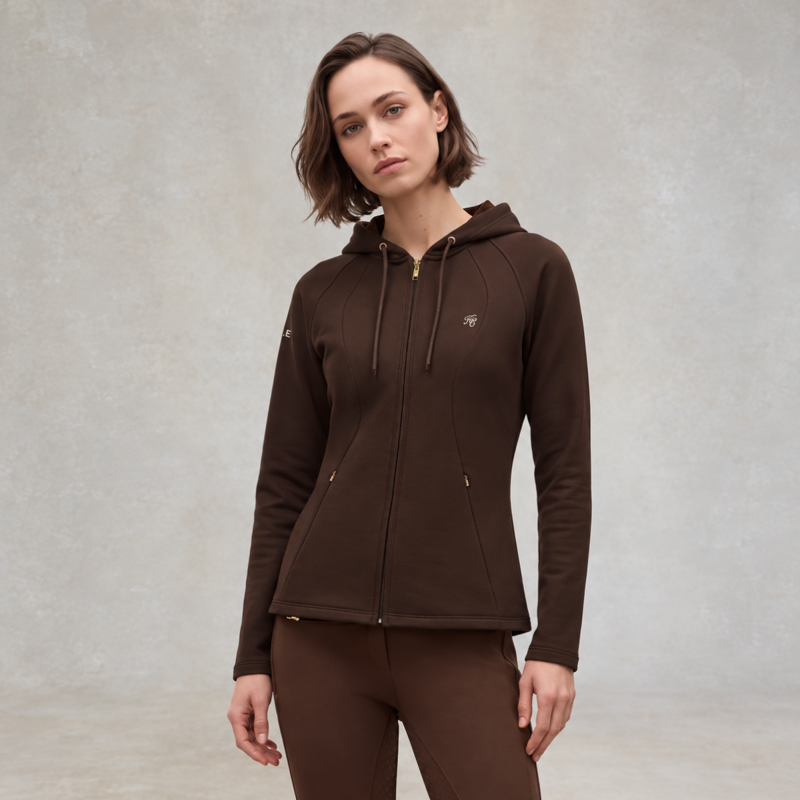 Holland Cooper Chiltern Zip Hoodie - Walnut