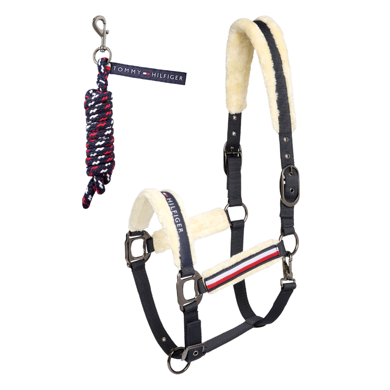 Tommy Hilfiger Yale Faux Fur Headcollar and Rope Set - Desert Sky