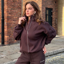 Gym + Coffee Women's Snap Collar Sierra Sweatshirt - Mocha Bean