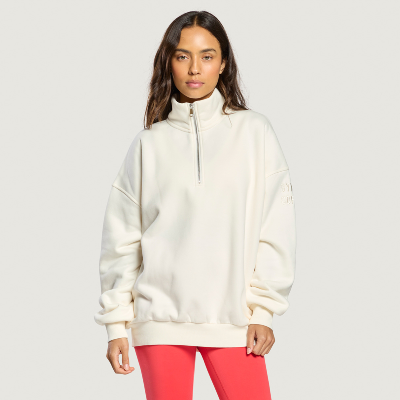 Gym + Coffee Women's Sierra Half Zip Sweatshirt - Warm White