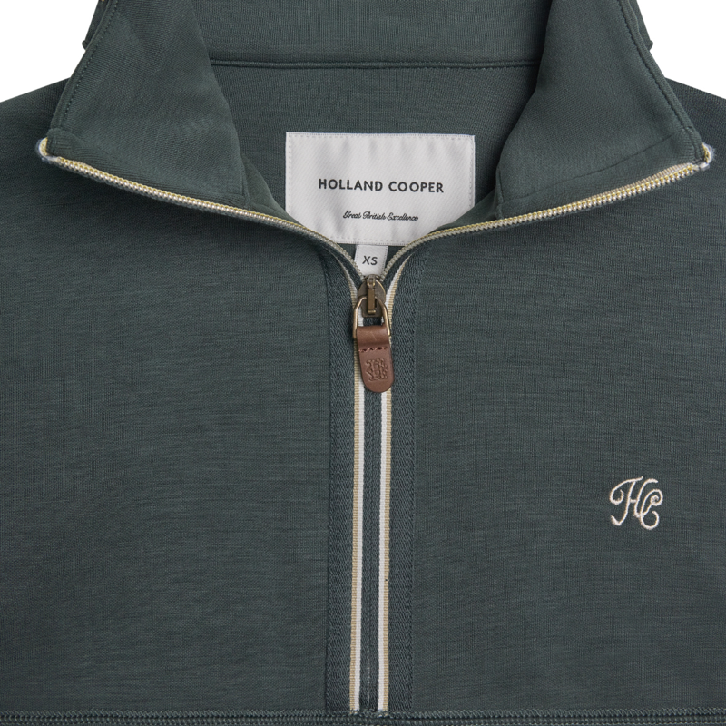 Holland Cooper Windsor Quarter Zip Sweat - Ivy Green-1