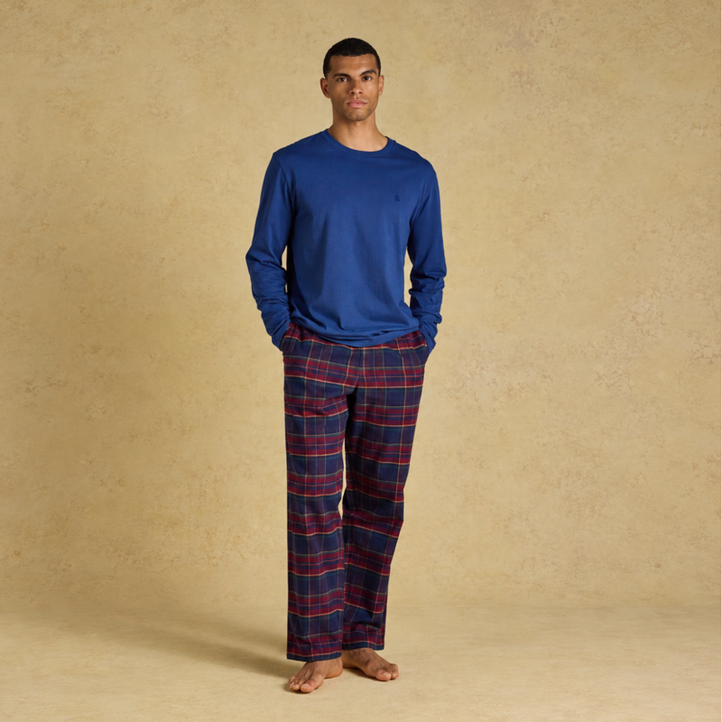 Joules Men's Dozer Long Pyjama Set - Navy/Burgundy