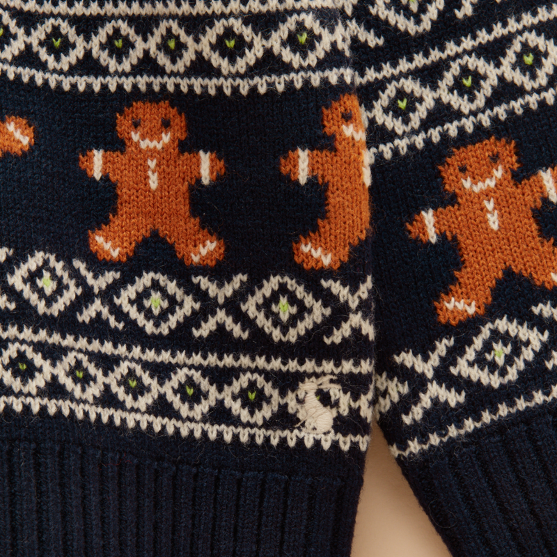 Joules Boys' Ninja Bread Crew Knitted Jumper - Navy-2