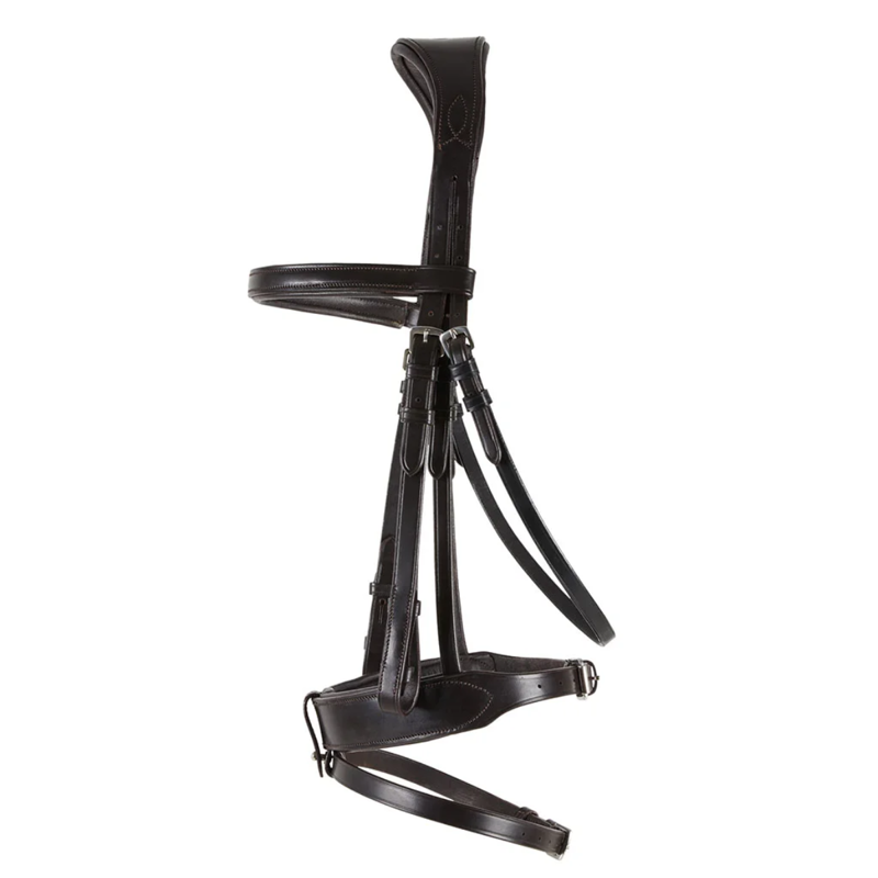 Cameo ComfortPro Show Bridle with Inside Grip Reins - Dark Brown-1