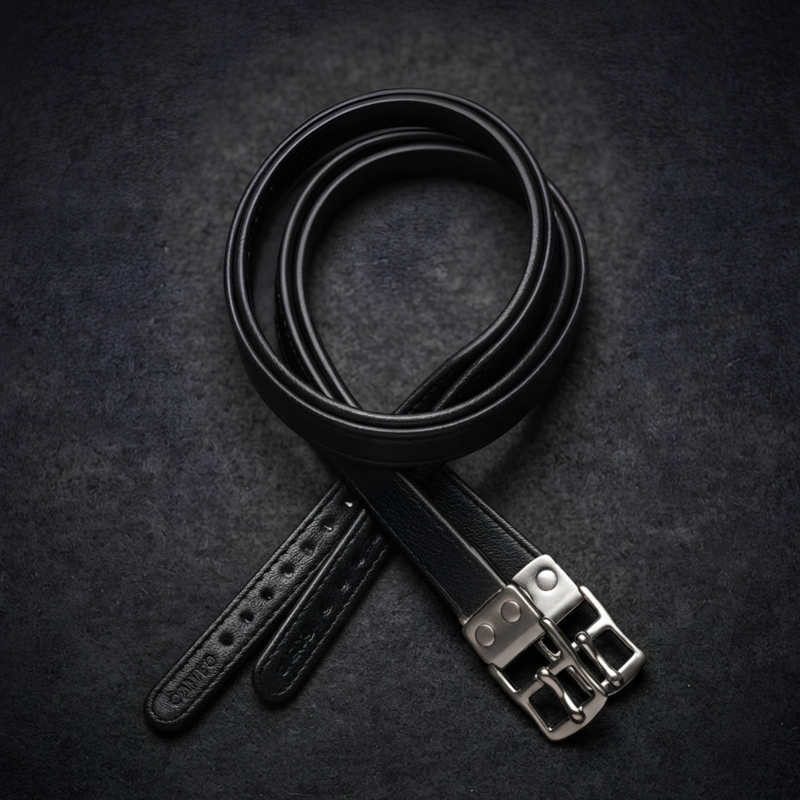 Cameo Competition Calfskin Stirrup Leathers - Black-2