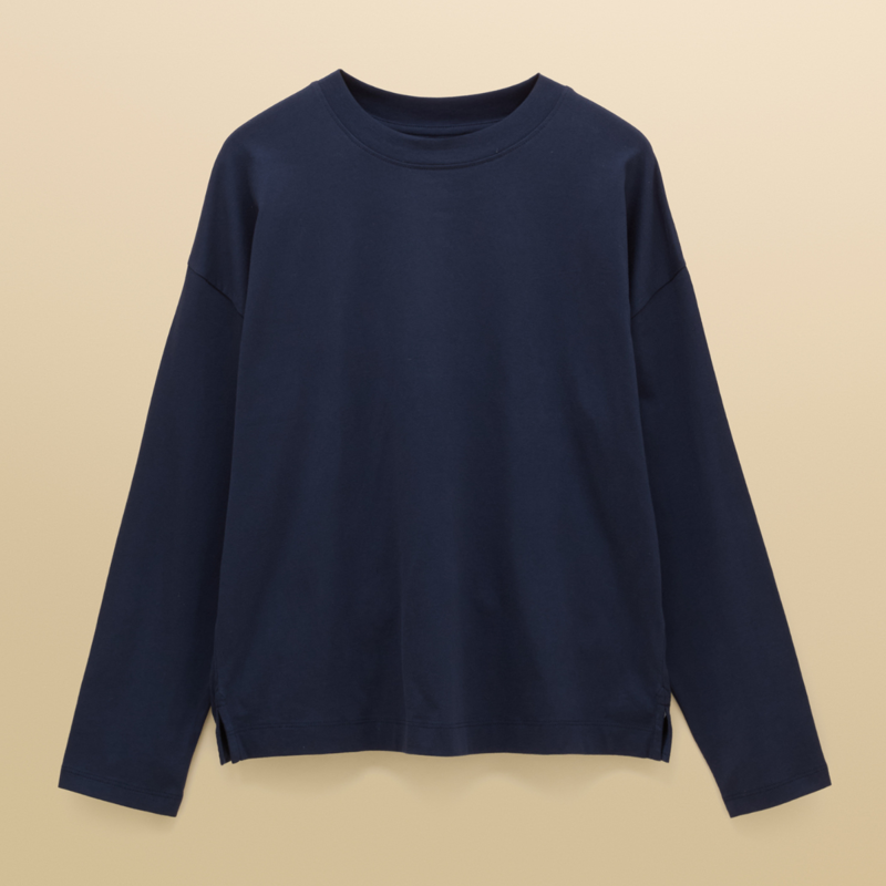 Joules Ladies Long Sleeve Pyjama Top - Navy-5