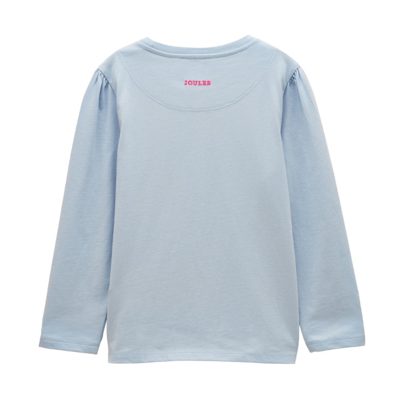 Joules Girls' Ava Applique Long Sleeve Top - Blue-1