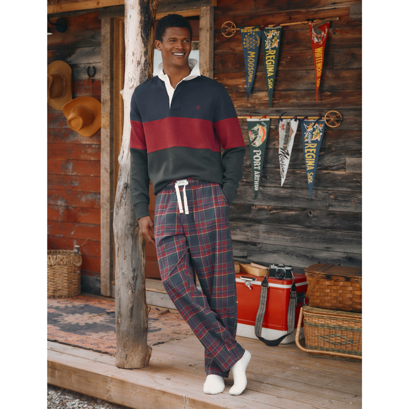 Joules Men's Flannel Pyjama Bottoms - Burgundy Red-4