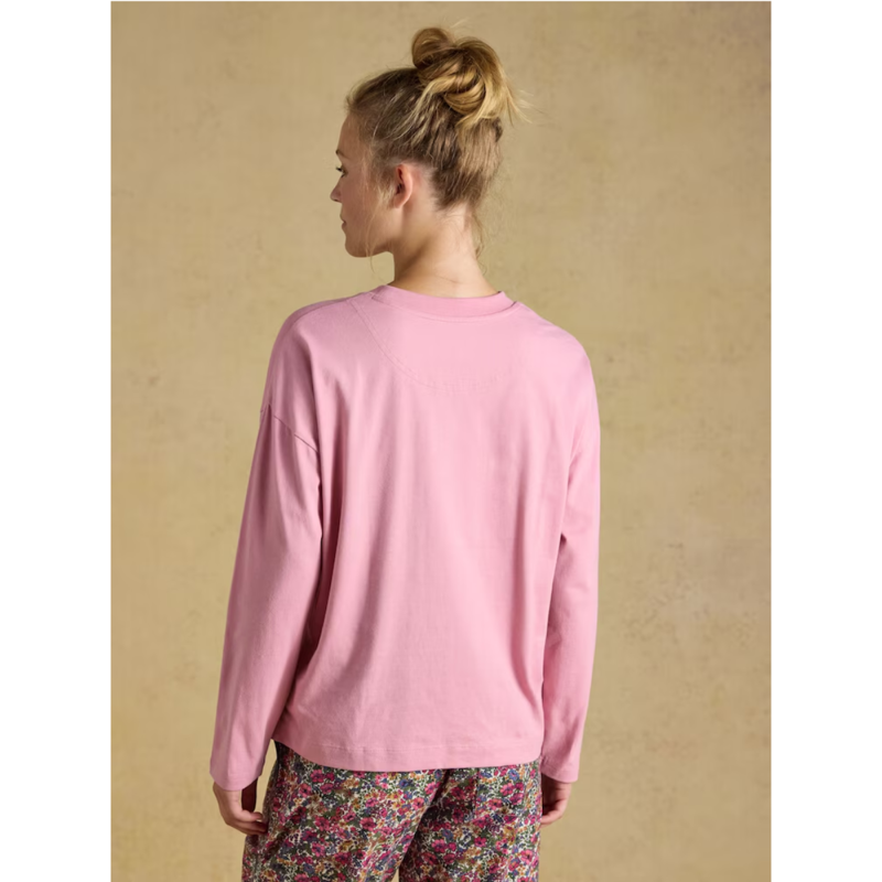 Joules Ladies Long Sleeve Pyjama Top - Pink-1
