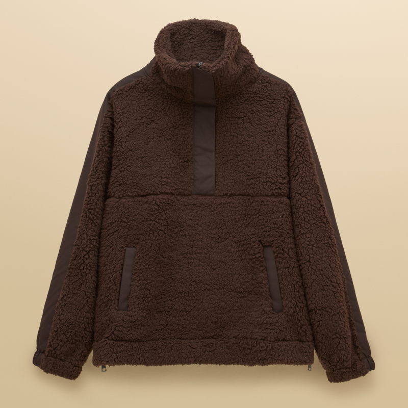Joules Ladies Tilly Quarter Zip Fleece - Chocolate Brown-3