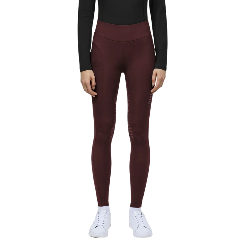 Tommy Hilfiger Capsule Collection Women's Elmira Winter Rhinestone Full Grip Leggings - Deep Burgundy-4