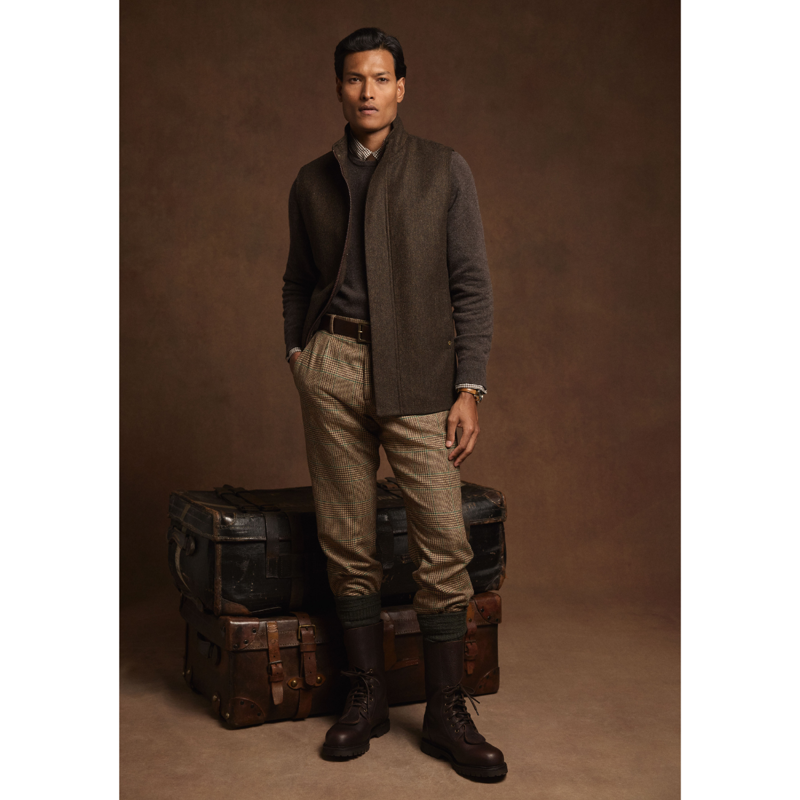 Holland Cooper Men's Country Classic Tweed Gilet - Chocolate Herringbone-3