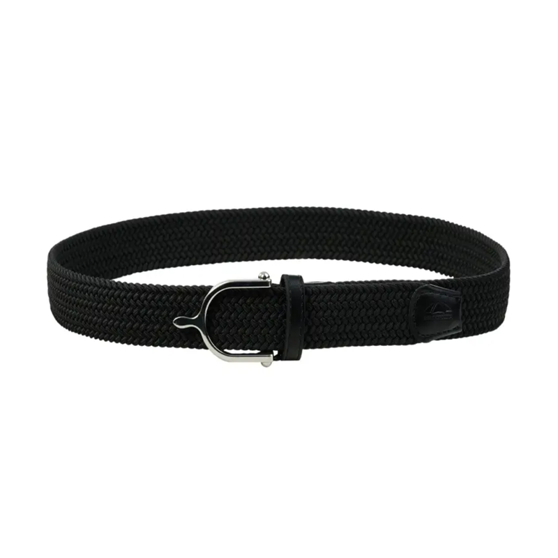 WeatherBeeta Elasticated Braided Riding Belt - Black/Silver