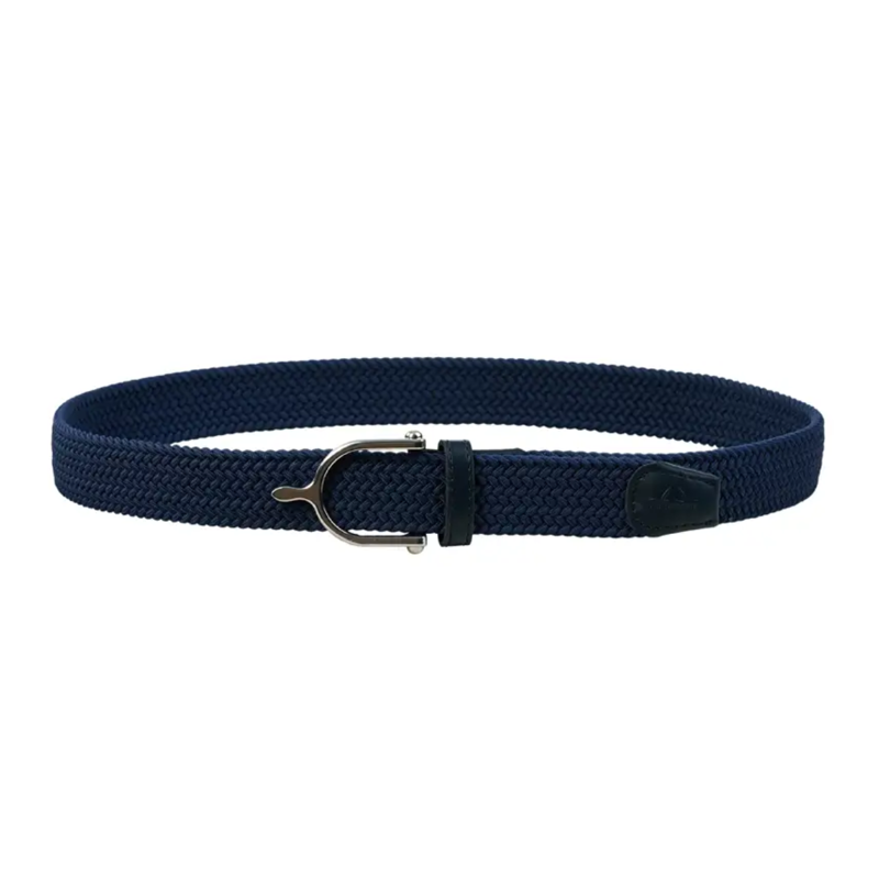 WeatherBeeta Elasticated Braided Riding Belt - Navy/Silver