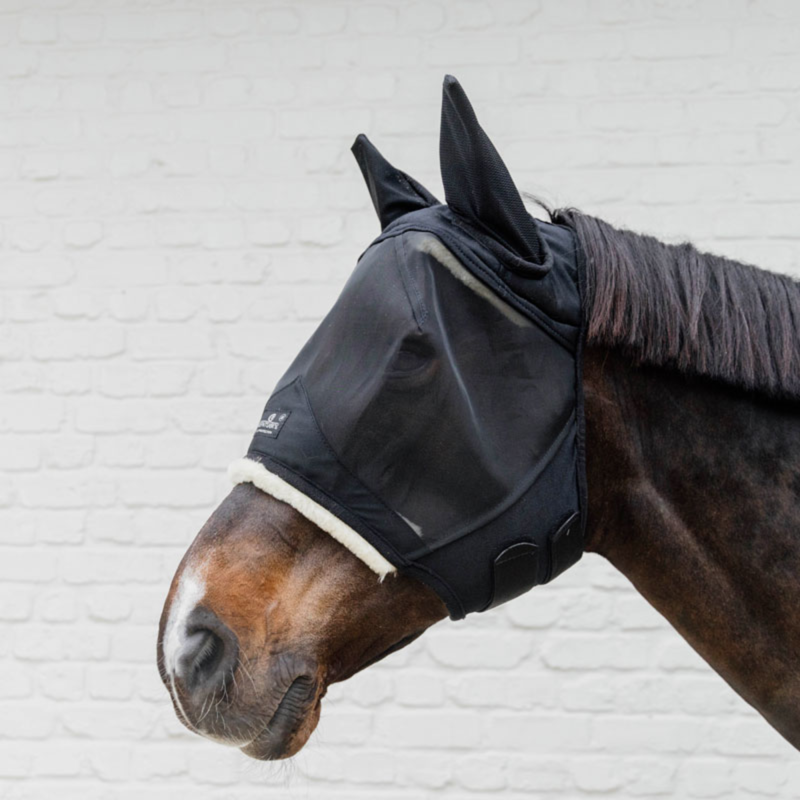 Kentucky Skin Friendly Fly Mask with Ears - Black