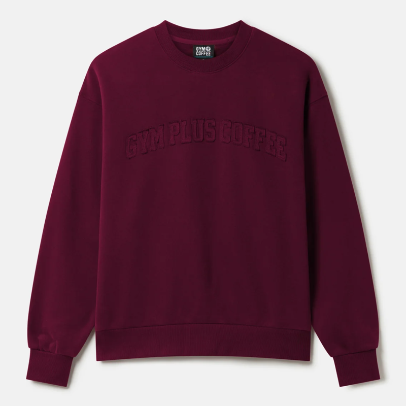 Gym + Coffee Women's Daily Relaxed Fit Crewneck - Cherry Crush-3