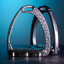 Tech Stirrups Venice Sloped Evo Swarovski Safety Stirrups Untamed Collection Leopard Stirrups - Titanium/Night