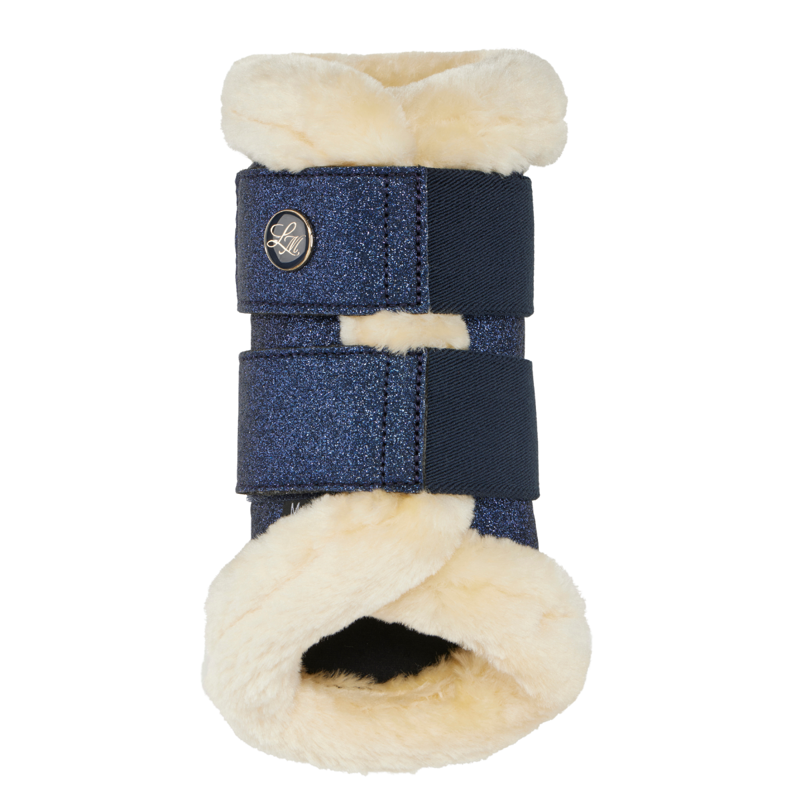 LeMieux Lustre Fleece Edged Brushing Boots - Sapphire-2