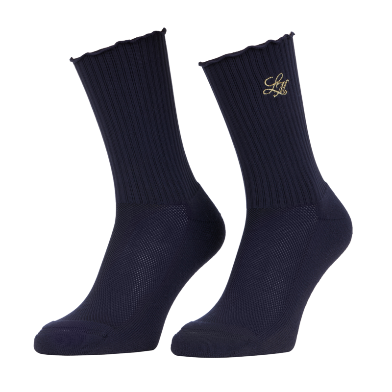 LeMieux Lustre Frill Edge Ribbed Socks - Sapphire
