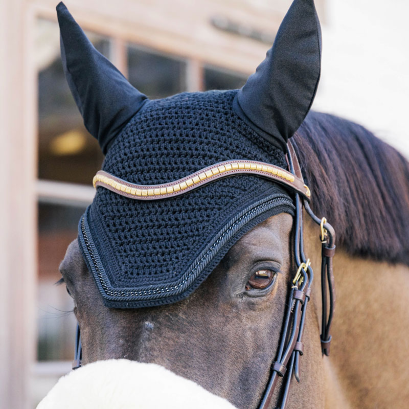 Kentucky Soundless Wellington Metal Chain Fly Veil Full - Black