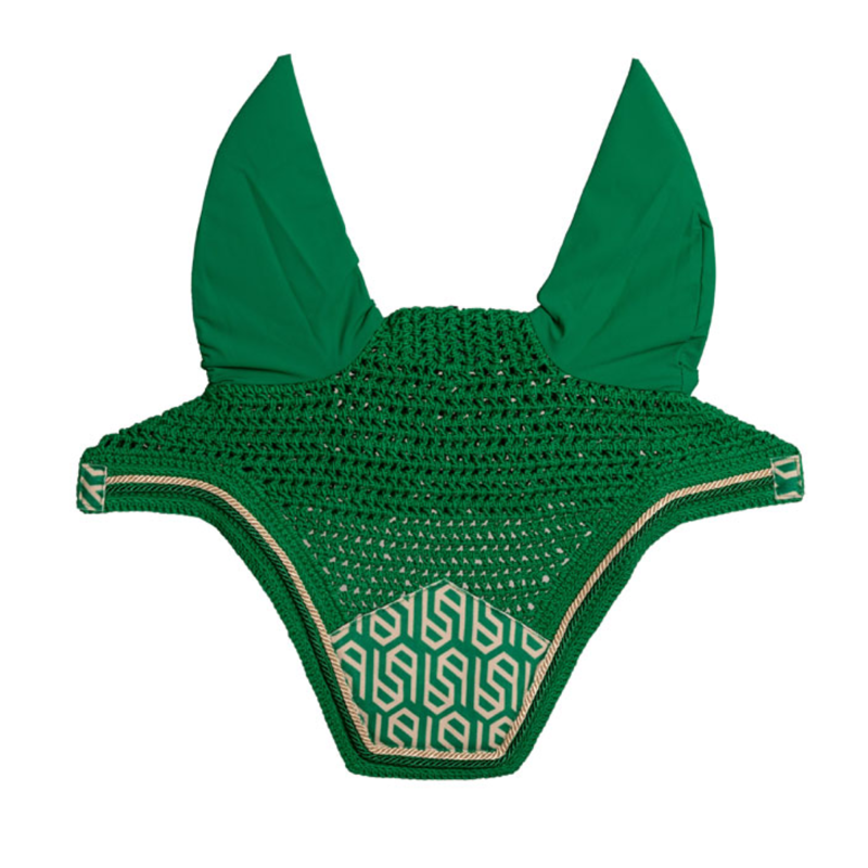 Kentucky Velvet Printing Wellington Fly Veil - White/Green-1