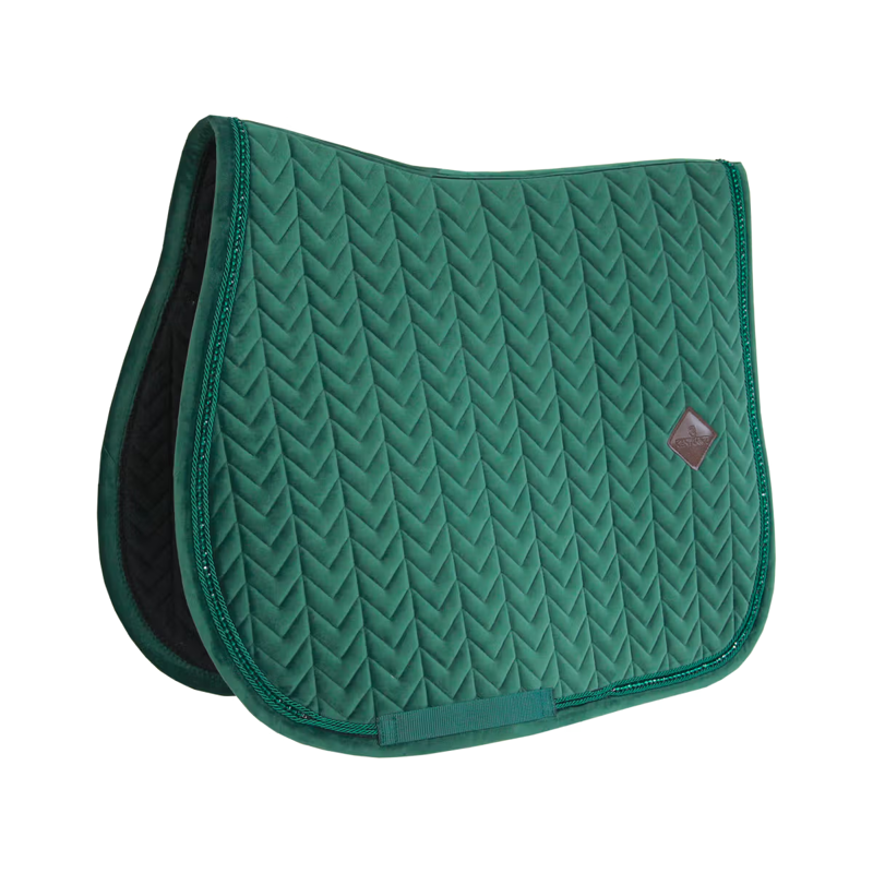 Kentucky Velvet Pearls Jumping Saddlepad - Pine Green-4