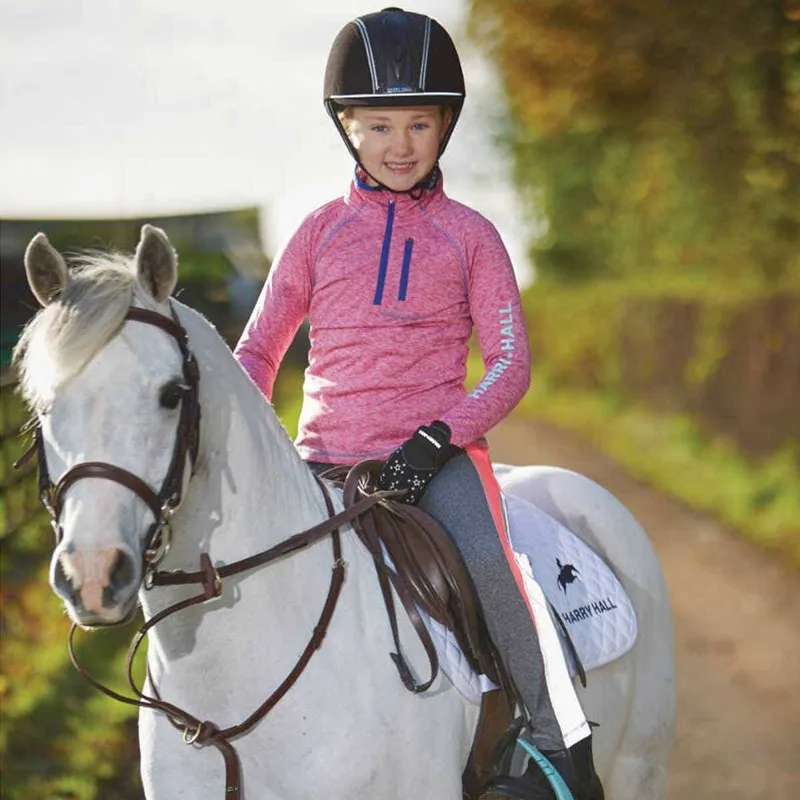 Harry Hall Junior Hi Viz Pull on Jodhpurs - Pink-1