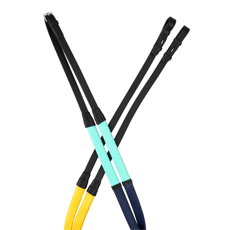 Dublin Rainbow Reins - Black/Multi-1