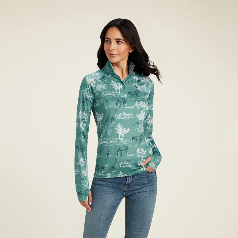 Ariat Women's Lowell 2.0 1/4 Zip Baselayer - Arctic Frolic Print 