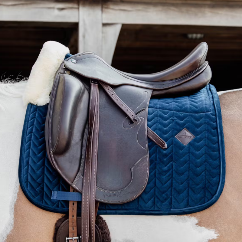 Kentucky Skin Friendly Velvet Dressage Saddlepad Full - Navy