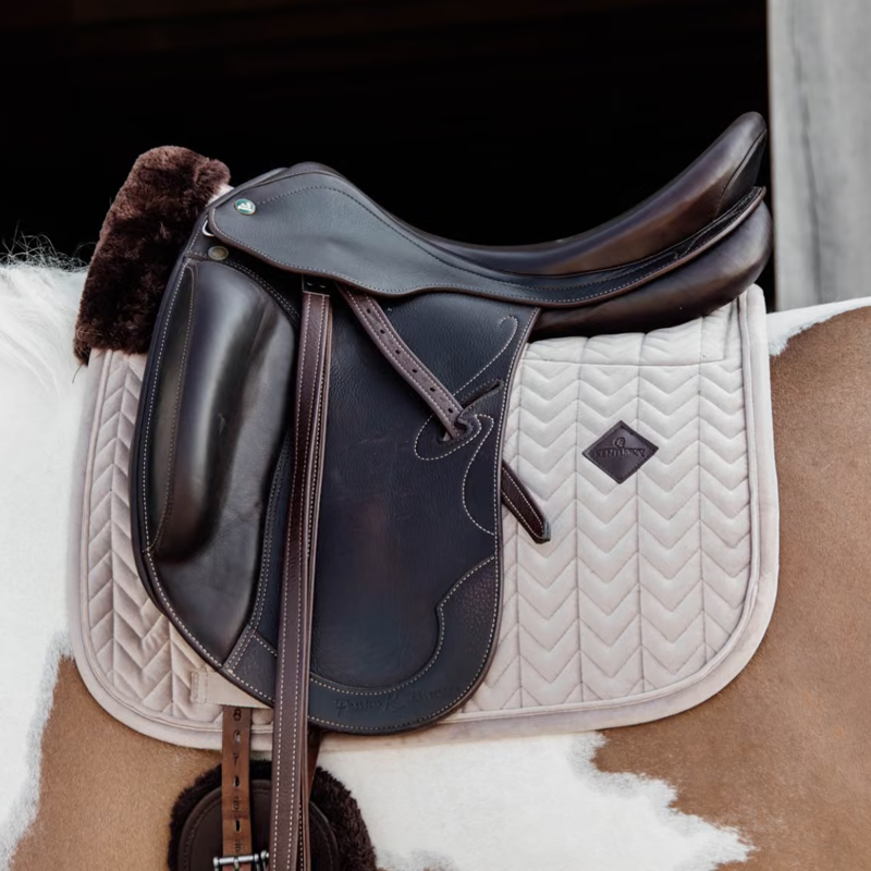 Kentucky Skin Friendly Velvet Dressage Saddlepad Full - Beige