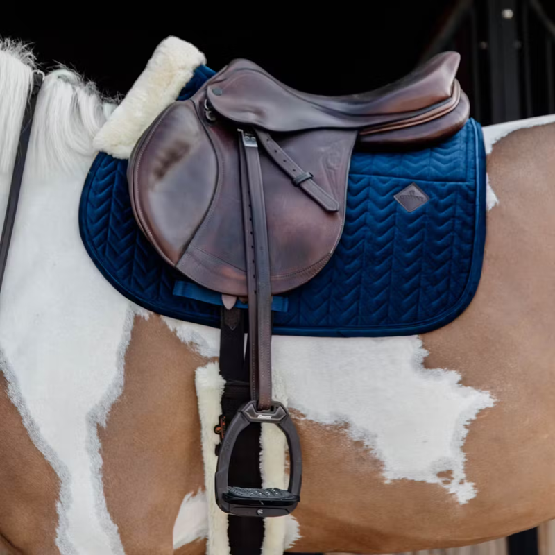 Kentucky Skin Friendly Velvet Jumping Saddlepad Full - Navy