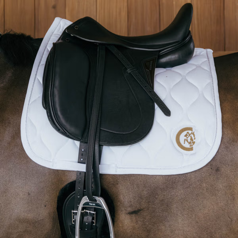 Kentucky Wave 3D Logo Dressage Saddlepad Full - White