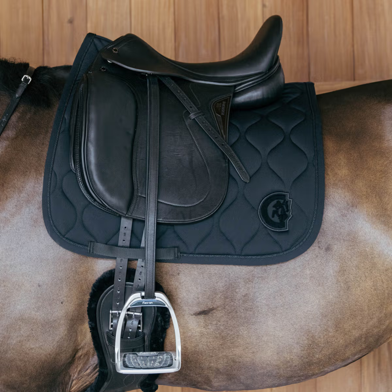 Kentucky Wave 3D Logo Dressage Saddlepad Full - Black