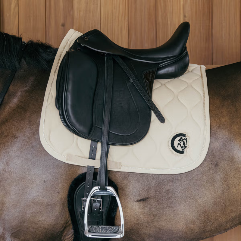Kentucky Wave 3D Logo Dressage Saddlepad Full - Beige