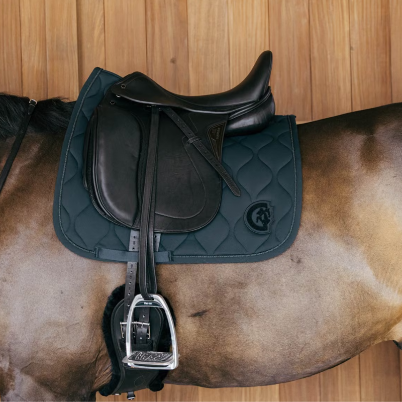 Kentucky Wave 3D Logo Dressage Saddlepad Full - Pine Green