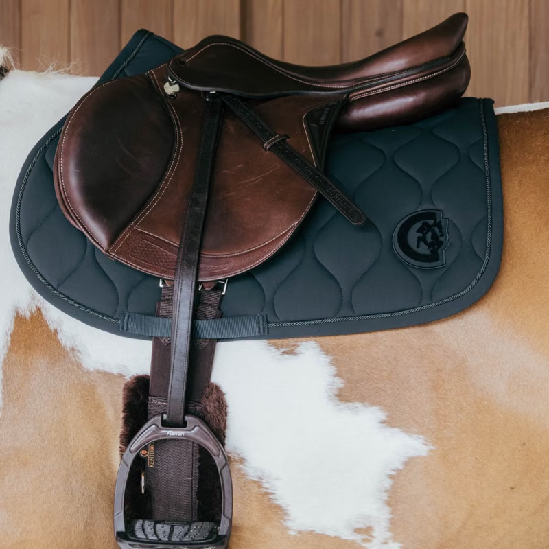 Kentucky Wave 3D Logo Show Jumping Saddlepad Full - Pine Green