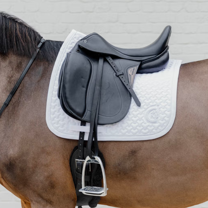 Kentucky Plaited 3D Logo Dressage Saddlepad Full - White