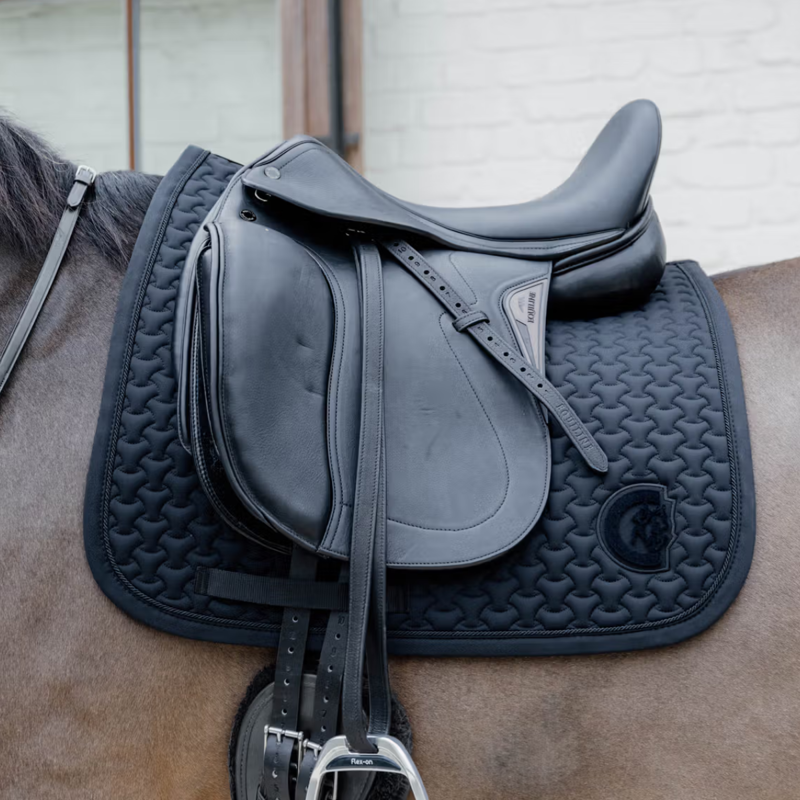 Kentucky Plaited 3D Logo Dressage Saddlepad Full - Black