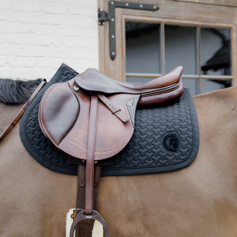 Kentucky Plaited 3D Logo Show Jumping Saddlepad Full - Black