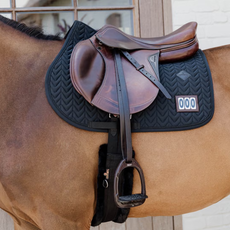 Kentucky Fishbone 2 Number Competition Show Jumping Saddlepad Full - Black