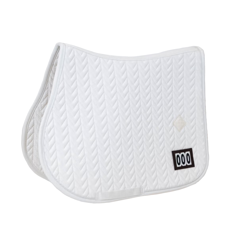 Kentucky Fishbone 2 Number Competition Show Jumping Saddlepad Full - White-1