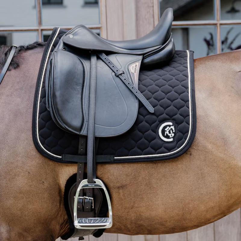 Kentucky Onion Quilt 3D Logo Dressage Saddlepad Full - Black