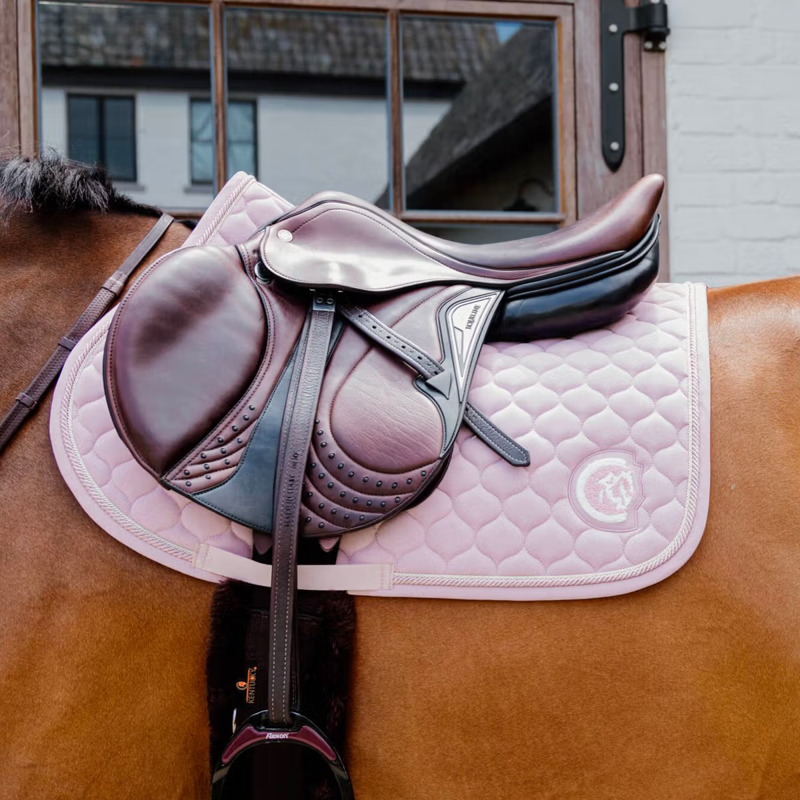 Kentucky Onion Quilt 3D Logo Jumping Saddlepad Full - Light Rose